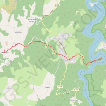 Itinéraire de Presqu'ile du Châtelet, 42170, 42170 Chambles, France à 59 Chem. de la Pièce, 42170 Chambles, France GPS track, route, trail