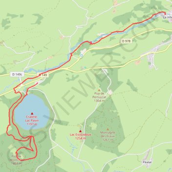 Au Puy de Montchal (Lac Pavin-Auvergne) GPS track, route, trail