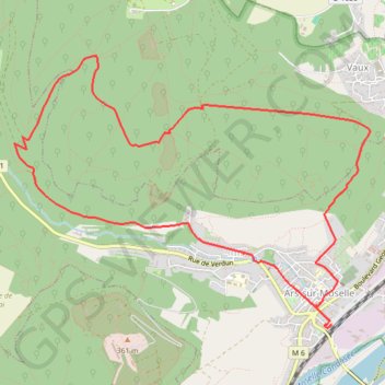 Vaux - Fond de Boncourt - Cerisiers - Ars-Gare GPS track, route, trail