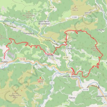Thueyts-Labaume GPS track, route, trail