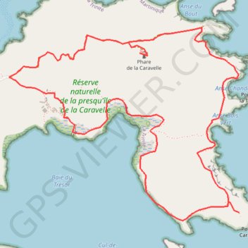 Grand circuit de la Réserve Naturelle de la Presqu'île de la Caravelle GPS track, route, trail