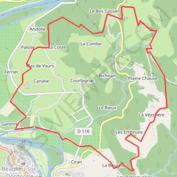 Collonges-la-Rouge, Le château du Doux (Altillac) GPS track, route, trail
