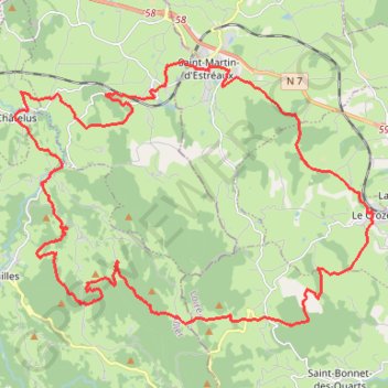 Marche en Pays de Jars Saint-Martin-d'Estréaux GPS track, route, trail