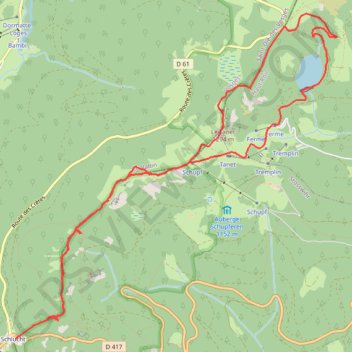 Col de La Schlucht - Le Tanet - Lac Vert GPS track, route, trail