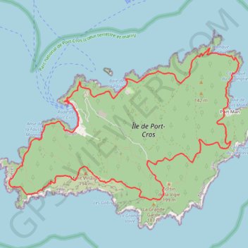 Tour de l'Ile de Port Cros GPS track, route, trail