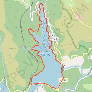 Randonnée autour du lac de Villefort en Lozère GPS track, route, trail