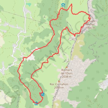 Pic Saint Michel, col de l'Arc et sentier Gobert GPS track, route, trail