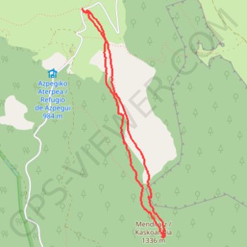 MENDILATZ depuis le col d'AZPEGI GPS track, route, trail