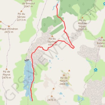 L'Étang de Gnioure GPS track, route, trail