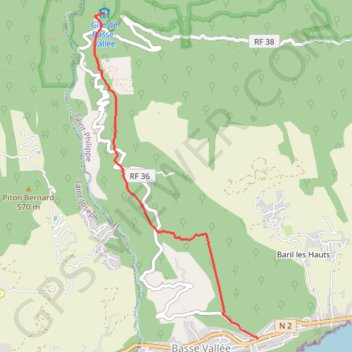 GRR2 Du gîte de Basse Vallée à Basse Vallée GPS track, route, trail
