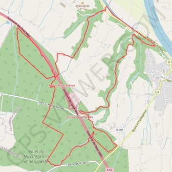 Boucle de au Mas d'Agenais GPS track, route, trail