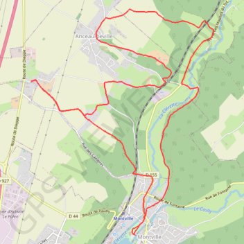 Rando autour de Montville GPS track, route, trail