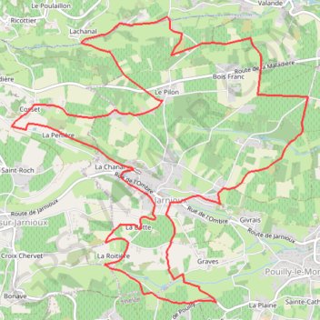 Pays Beaujolais - Pierres Dorées - Jarnioux GPS track, route, trail