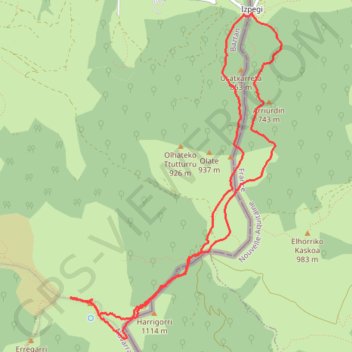 Autza depuis col d'Ispeguy GPS track, route, trail