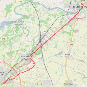 Saint-Marcel-lès-Valence Cyclisme GPS track, route, trail