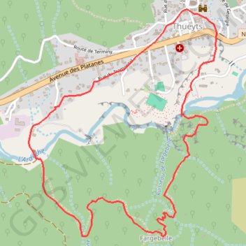 Thueyts Pont du diable GPS track, route, trail